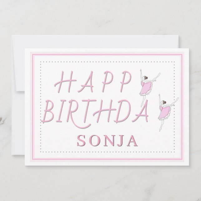 Feliz cumpleaños Pink Ballerina (Anverso)