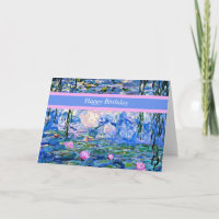 Feliz cumpleaños, plantilla de Water Lilies