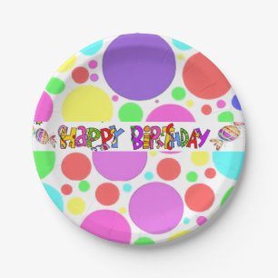 Feliz Cumpleaños Platos de Papel Amigos Familia