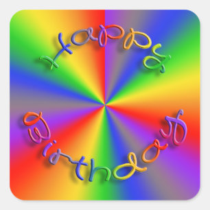 Feliz cumpleaños Plaza de Pegatinas arcoiris