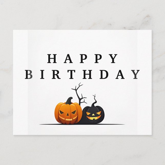 Feliz cumpleaños postal de Halloween (Anverso)