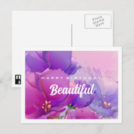 Feliz cumpleaños. Postales de acuarela floral
