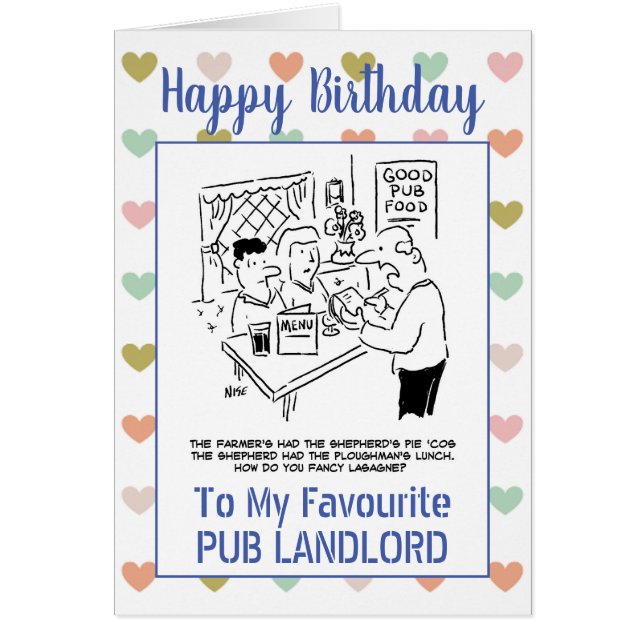 Feliz cumpleaños, propietario del pub (Frente)