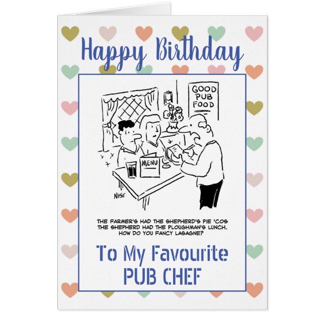 Feliz cumpleaños Pub Chef (Frente)