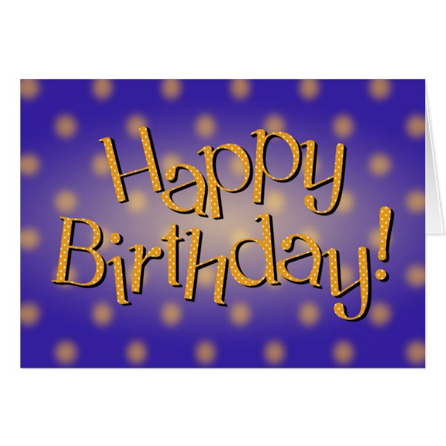Feliz cumpleaños Punto de Polka Amarillo Textos Bl (Anverso (Horizontal))