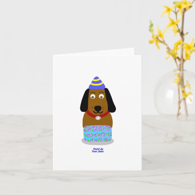 Feliz cumpleaños Pup Tarjeta de saludo vertical pe (flor amarilla)