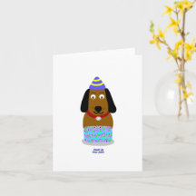 Feliz cumpleaños Pup Tarjeta de saludo vertical pe