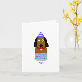 Feliz cumpleaños Pup Tarjeta de saludo vertical pe