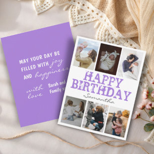 Feliz cumpleaños Purpl 6 tarjeta de saludo de Coll