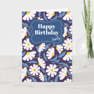 Feliz Cumpleaños Querida – Tarjeta Floral Azul y B