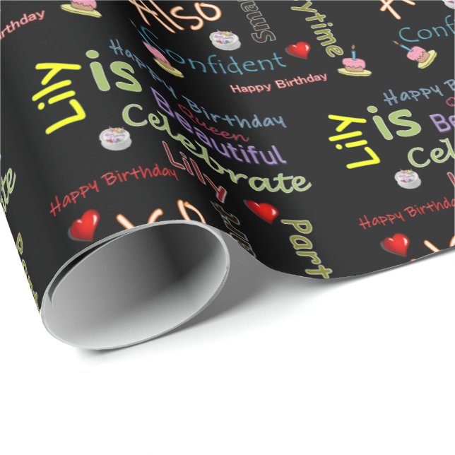 Feliz cumpleaños regalo de papel de envolvimiento  (Esquina del rollo)