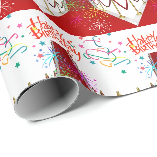 Feliz cumpleaños regalo Papel de envolver alfombra (Esquina del rollo)