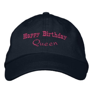 Feliz cumpleaños, reina impresa, hermosa y Gorra