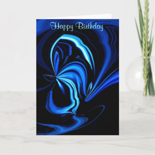 Feliz cumpleaños Resumen tarjeta azul mariposa