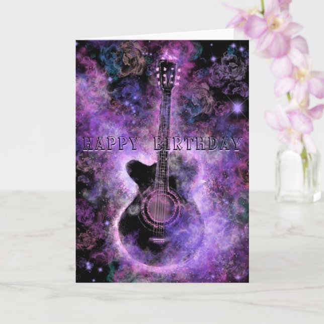 Feliz cumpleaños, Romántica tarjeta de música de g (Orquídea)