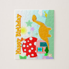 Feliz cumpleaños rompecabezas de dinosaurios