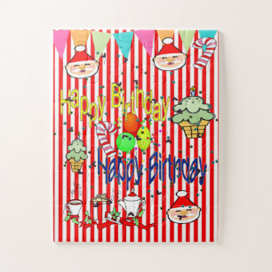 Feliz cumpleaños Rompecabezas de Navidad 