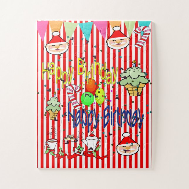Feliz cumpleaños Rompecabezas de Navidad  (Vertical)