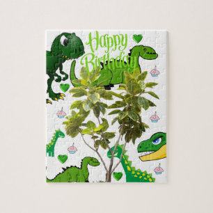 Feliz cumpleaños rompecabezas Dinosuar