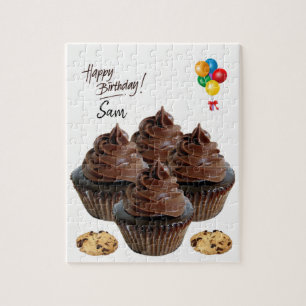 Feliz cumpleaños rompecabezas pasteles de chocolat