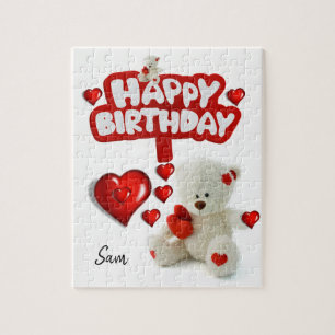 Feliz cumpleaños rompecabezas rompecabezas White T