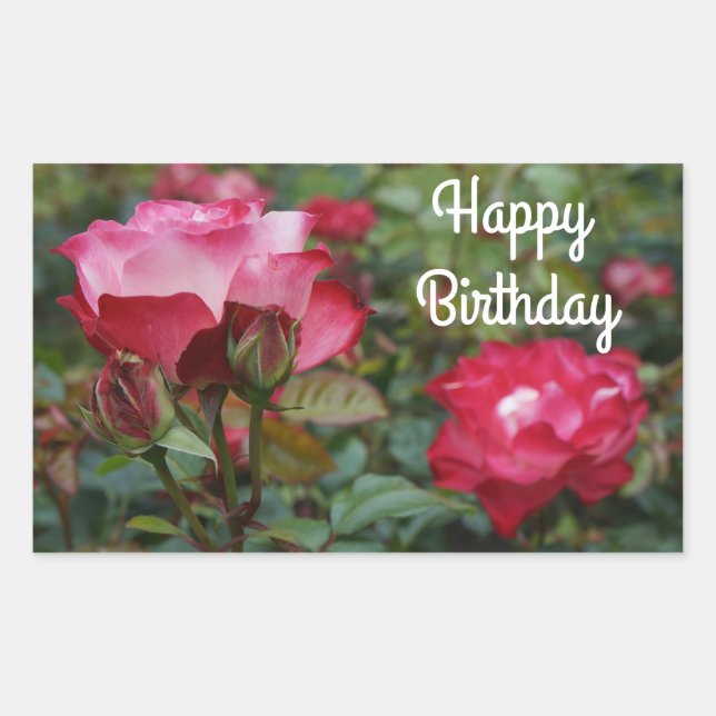 Feliz cumpleaños, Rosa de Parfait #1 Pegatinas (Anverso)