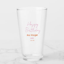 FELIZ CUMPLEAÑOS ROSA NARANJA NOMBRE SIMPLE AÑO LU