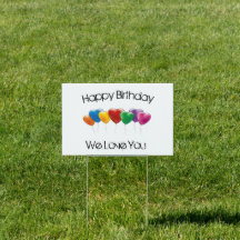 Feliz cumpleaños, señal al aire libre