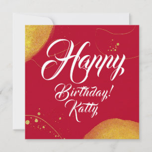 Feliz cumpleaños sencillamente tarjeta plana de or