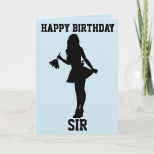 FELIZ CUMPLEAÑOS SEÑOR, TARJETA DE CRIADA FRANCESA