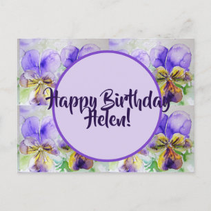 Feliz cumpleaños, señoras florales Nombre tarjeta
