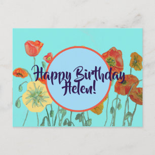 Feliz cumpleaños, señoras florales Nombre tarjeta