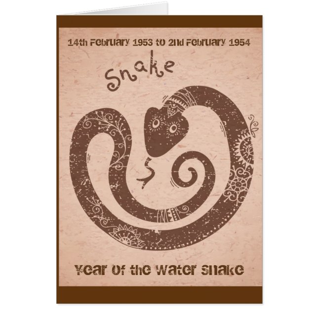 Feliz cumpleaños "serpiente de agua " (Frente)