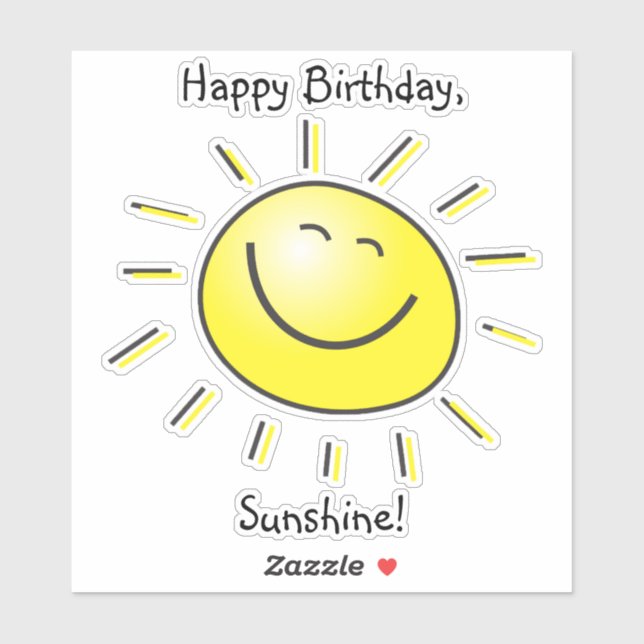 ¡Feliz cumpleaños, Sunshine! Pegatina (Hoja)