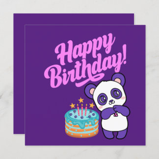 Feliz Cumpleaños Sweet Purple Panda