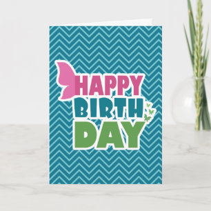 Feliz cumpleaños, tarjeta azul/rosa/verde mariposa