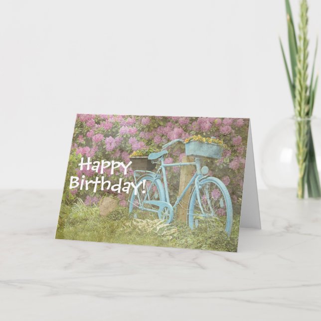 Feliz Cumpleaños Tarjeta Bicicleta Vieja (Anverso)