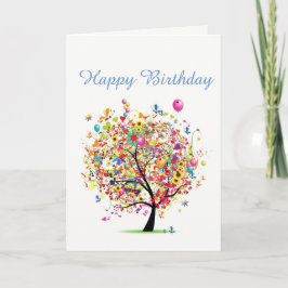 Feliz cumpleaños, tarjeta colorida