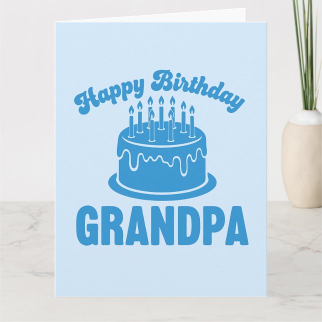 Feliz cumpleaños tarjeta de abuelo con pastel Mini (Anverso)