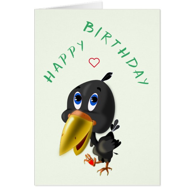 Feliz cumpleaños tarjeta de amor Ave con regalo de (Frente)