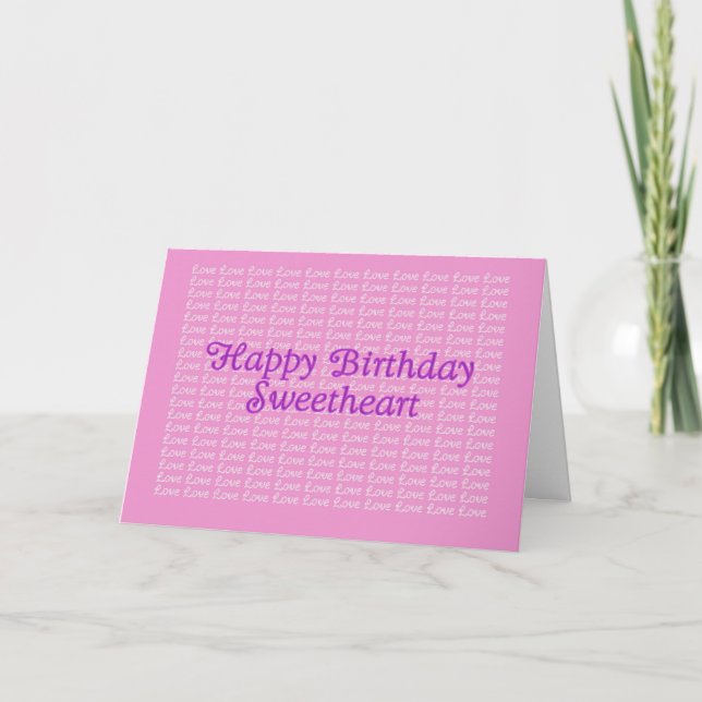 Feliz Cumpleaños Tarjeta de Amor Sin Fin Lavanda (Anverso)