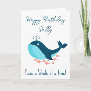 feliz cumpleaños tarjeta de ballena