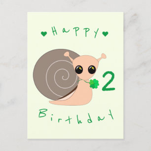 Feliz Cumpleaños Tarjeta de Bebé Caracol Afortunad