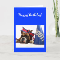 Feliz cumpleaños, tarjeta de bienvenida para boxea