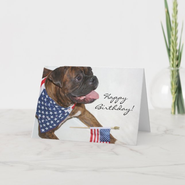 Feliz cumpleaños, tarjeta de bienvenida Patriotic  (Anverso)