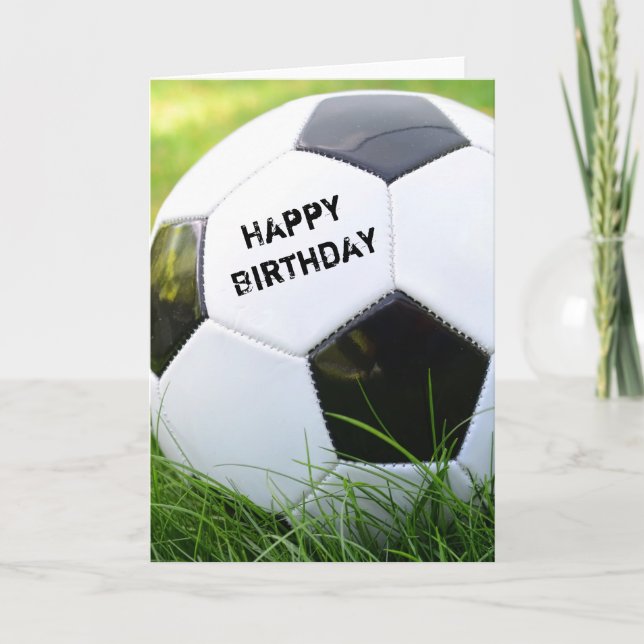 Feliz cumpleaños, tarjeta de bolas de fútbol clási (Anverso)