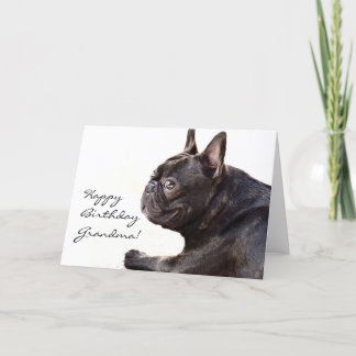 Feliz cumpleaños tarjeta de Bulldog francesa de la