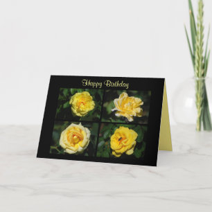 Feliz cumpleaños tarjeta de collarín de rosas amar
