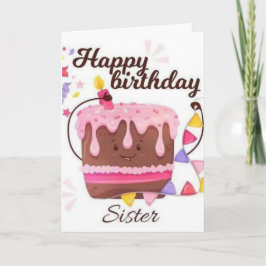 Feliz cumpleaños tarjeta de cumpleaños de la herma