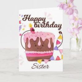 Feliz cumpleaños tarjeta de cumpleaños de la herma
